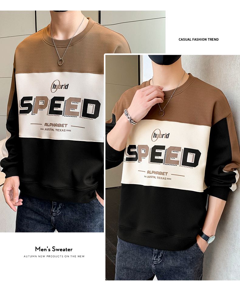 New Men's Sweater Spring And Autumn Niche Pullover High-end Sweater Men's New Versatile Loose Version Long-sleeved T-shirt_viptrois.com