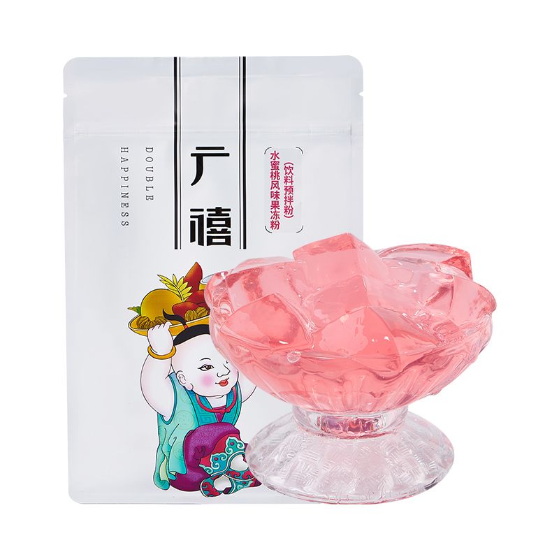 广禧水蜜桃果冻粉1kg 网红商用DIY布丁奶茶店夏季甜饮品专用小料