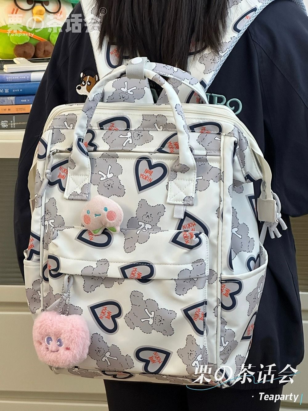 高顏值少女學院風百搭雙肩包女 ins大容量書包初中生高中學生背包