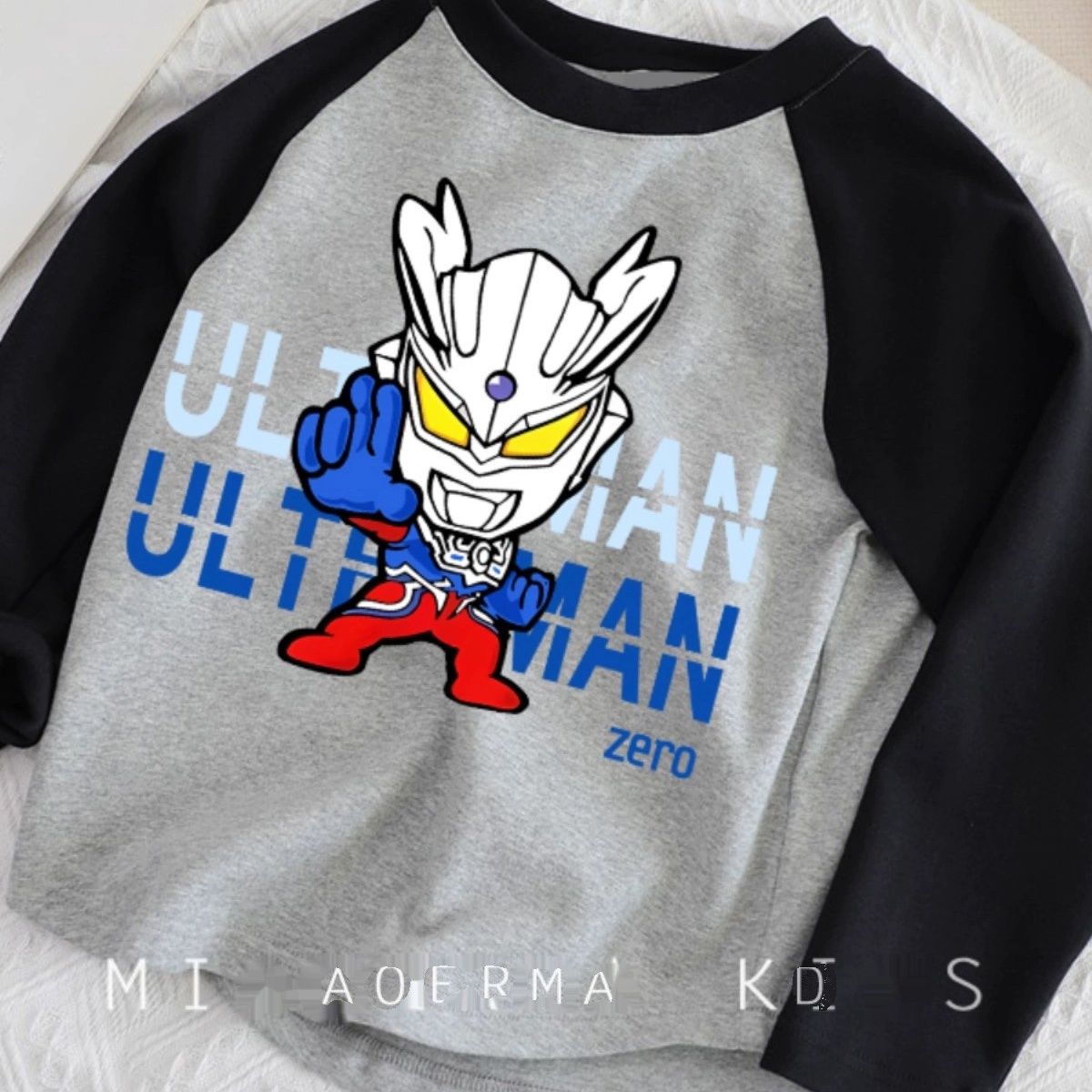 100% cotton boys' children's clothing bottoming shirt spring and autumn 2023 Ultraman Superman small and medium children's top long-sleeved T-shirt