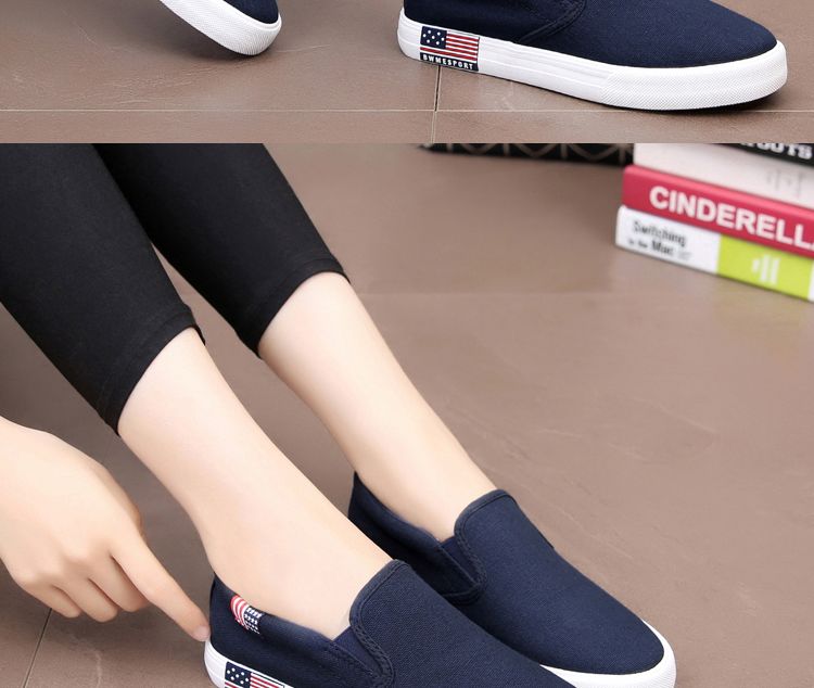 One foot canvas flat bottomed lazy shoes, old Beijing cloth shoes for women, and work casual_voghion.com