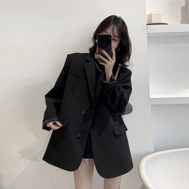 2023 spring and autumn new style simple temperament casual design niche western style black coat women's small suit British style