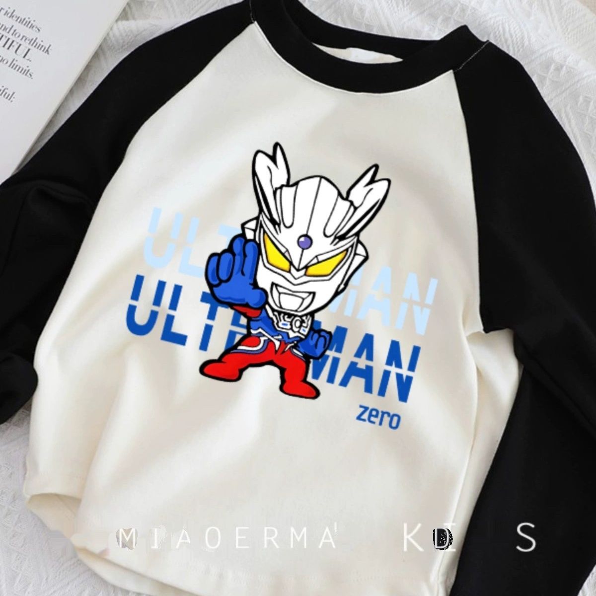 100% cotton boys' children's clothing bottoming shirt spring and autumn 2023 Ultraman Superman small and medium children's top long-sleeved T-shirt