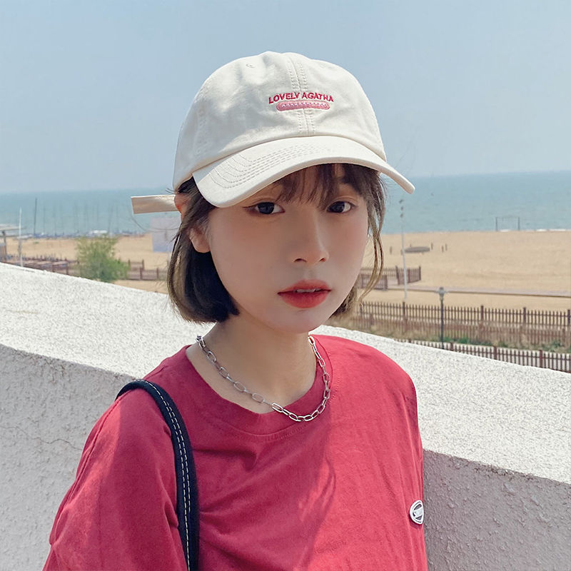 棒球帽子女軟頂字母春秋季顯臉小韓版百搭大頭圍防曬遮陽鴨舌帽男