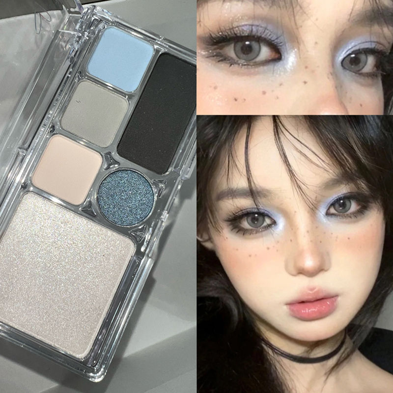 眼影盤千禧辣妹藍莓煙熏清冷眼妝甜酷粉黑眼影提亮平價亮閃閃眼影
