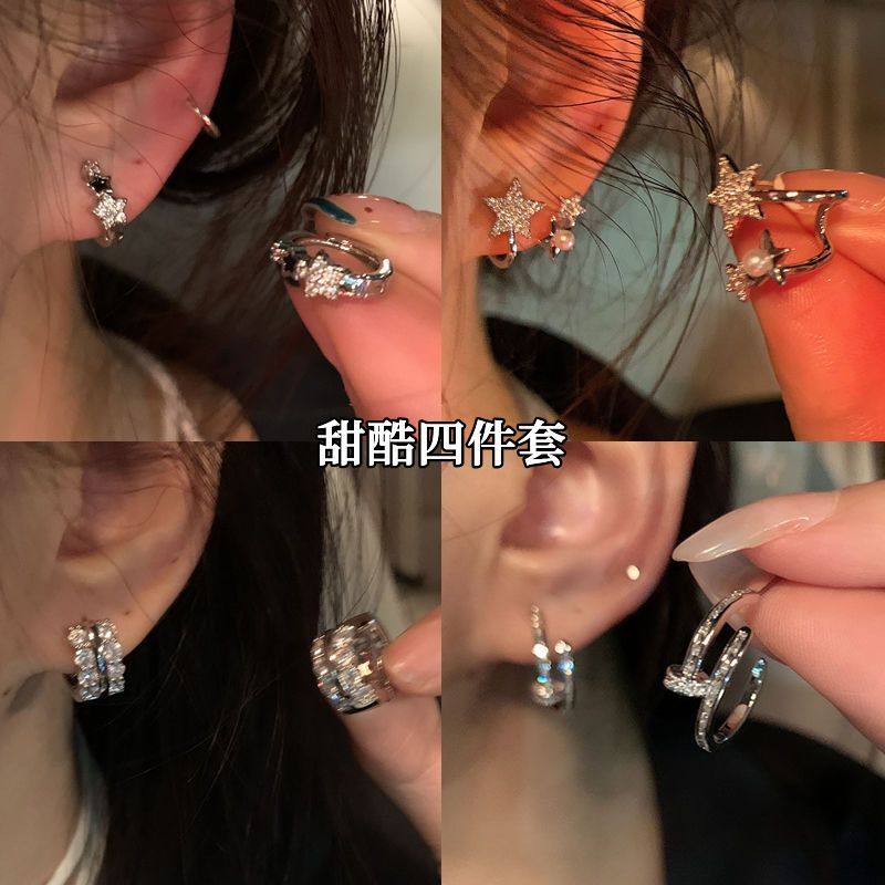 星星耳扣~小巧個性 睡覺不用摘的耳環小眾設計感耳釘高級感耳飾女