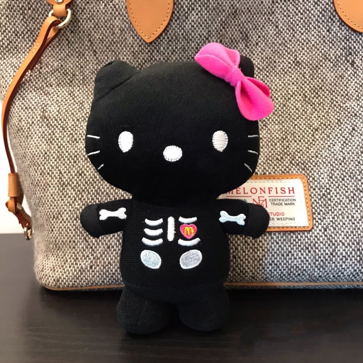 McDonald's Hello Kitty Hello Kitty Four Little Fortunes Night Skeleton Plush Doll Toy Bag Pendant