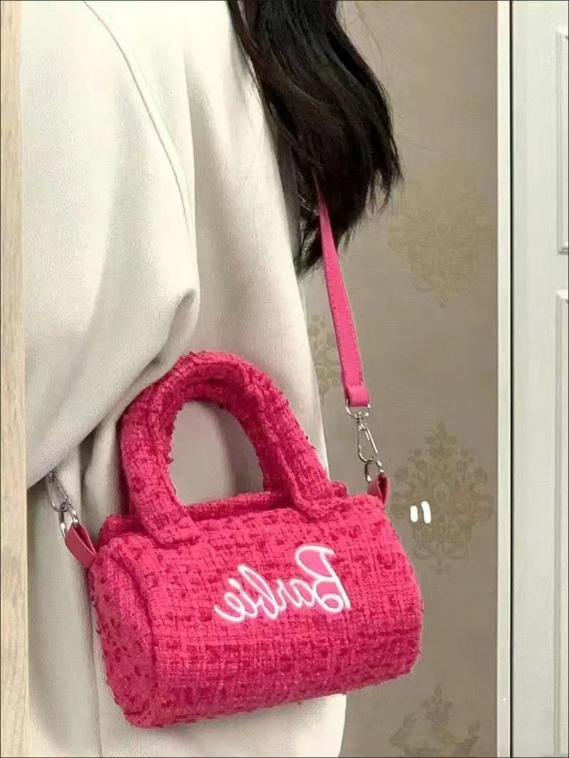 Barbie bag co-branded princess bag national trend cylindrical pillow bag niche pillow bag shoulder bag
