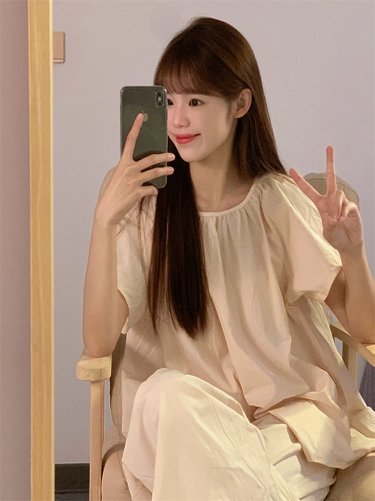 春秋季睡衣女慵懶風套裝2023新韓系網紅ins睡衣女甜美寬鬆家居服