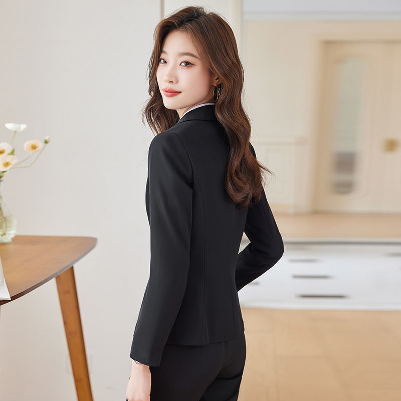 Professional suit, no ironing, fashionable high-end small suit, women's formal wear, high-end bank new student work clothes, genuine