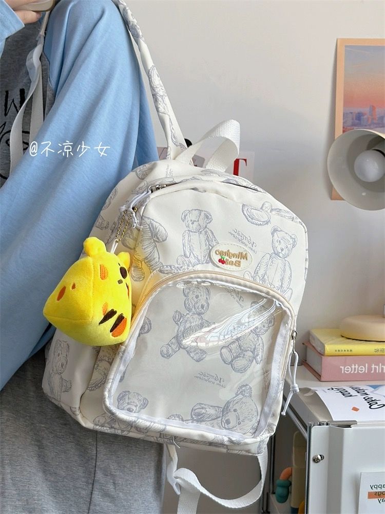 可愛小熊小書包日系ins小眾迷你雙肩包學院風少女小背包吧唧痛包