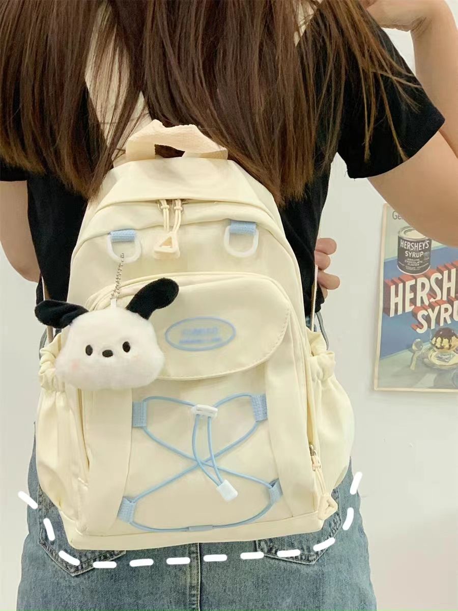 女雙肩包日系ins休閒百搭小眾設計初高中大學生書包可愛少女背包