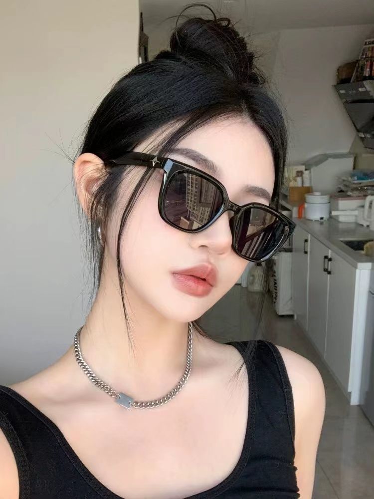 歐美辣妹復古高級感gm偏光墨鏡方圓臉顯瘦時尚防紫外線太陽眼鏡