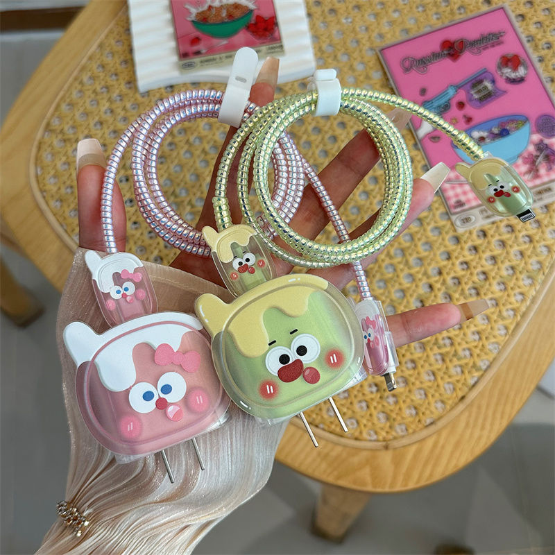 Funny Expression 16/15 Charger Protective Case 14 Data Cable Winding Rope Compatible With Fast Charging 20W_voghion.com