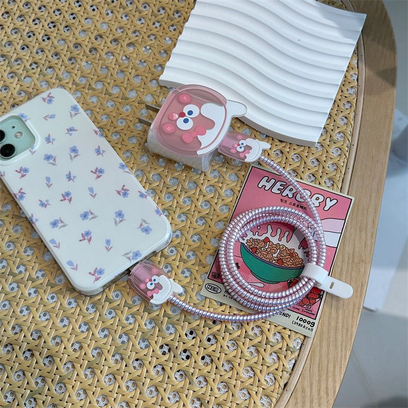 Funny Expression 16/15 Charger Protective Case 14 Data Cable Winding Rope Compatible With Fast Charging 20W_voghion.com