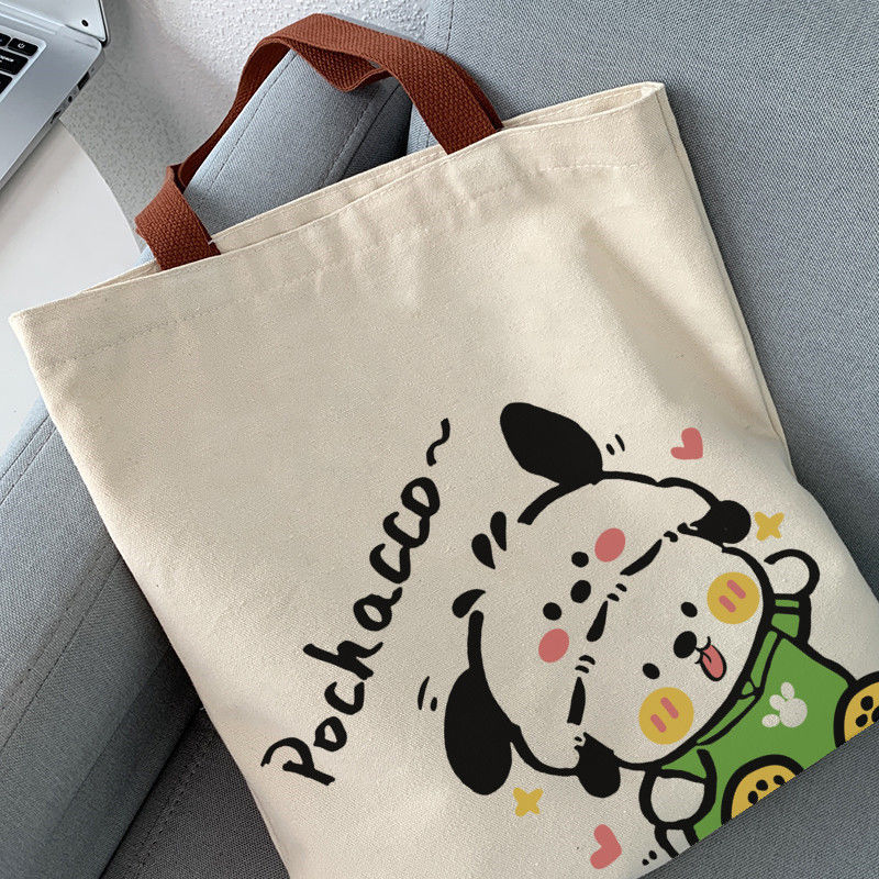 帆布包包女ins森系高顏值卡通單肩包外出大容量學生裝書手提布袋