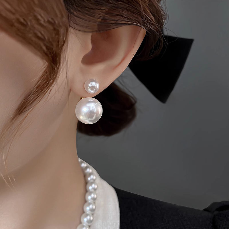 法式轻奢珍珠耳环女2023年新款潮小众高级感耳钉气质时尚百搭耳饰