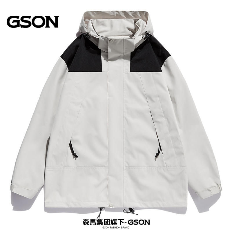 GSON秋冬戶外三合一衝鋒衣男女可拆卸防風防水登山服外套