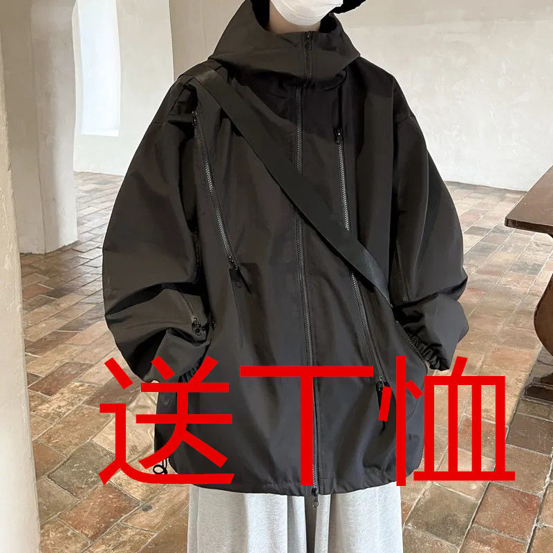 桑延同款衝鋒衣男春秋季新款日系機能風多口袋設計感工裝夾克外套