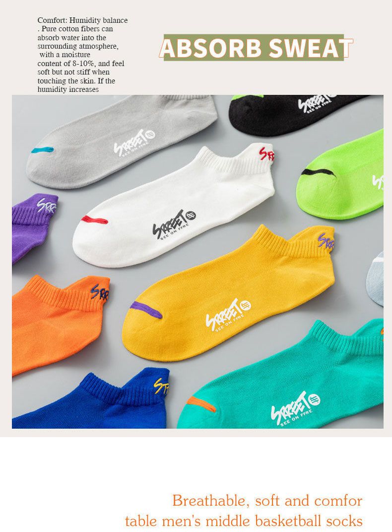 Bunte Socken Für Sport Und Freizeit Aus Atmungsaktiver Baumwolle_voghion.com