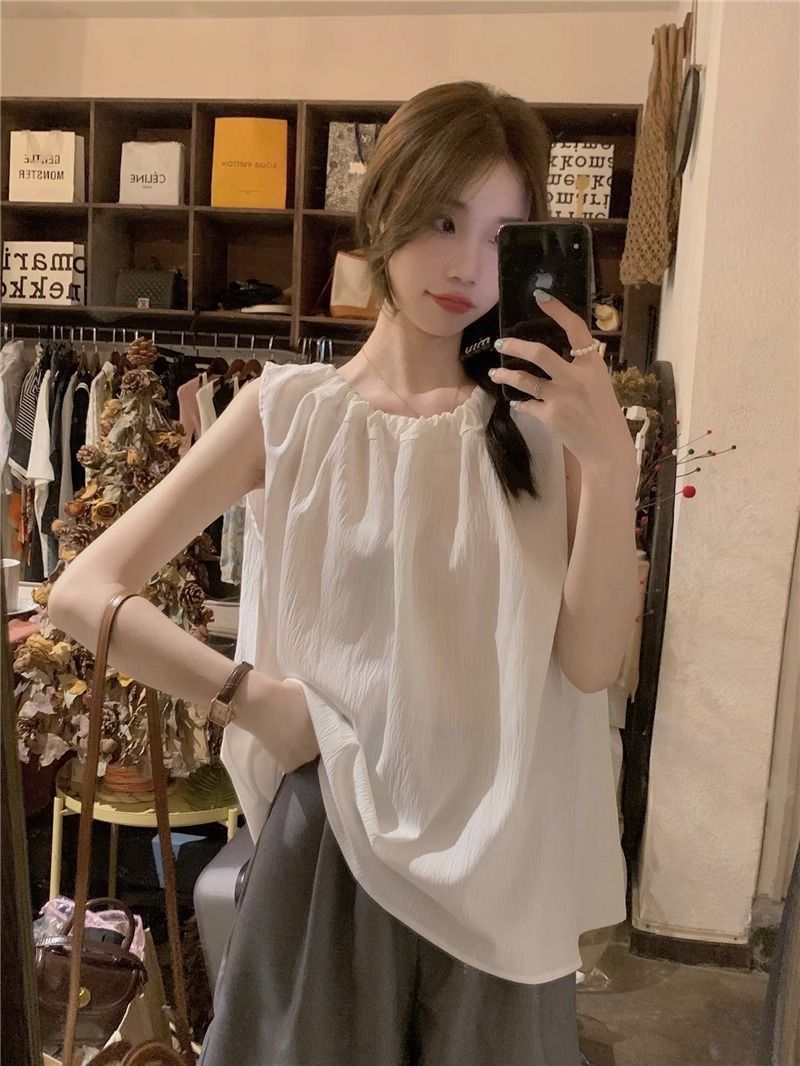 夏季寬鬆顯瘦系帶無袖內搭小吊帶背心女士設計感小眾外穿辣妹上衣