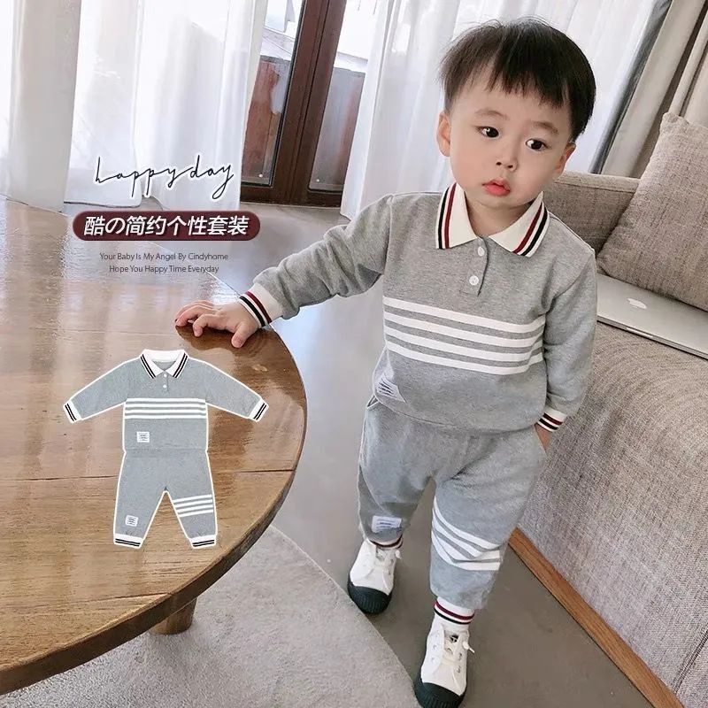 2023新款男童秋冬套裝 兒童加絨長袖衛衣兩件套 小寶寶洋氣衣服潮