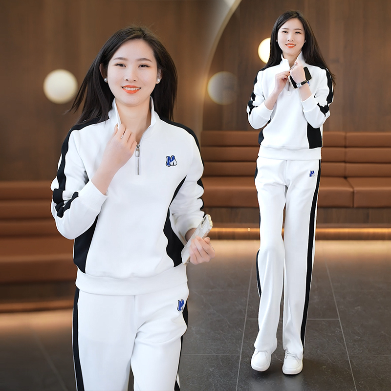 运动服套装女秋天新款韩版宽松显瘦高档时尚减龄潮流跑步服
