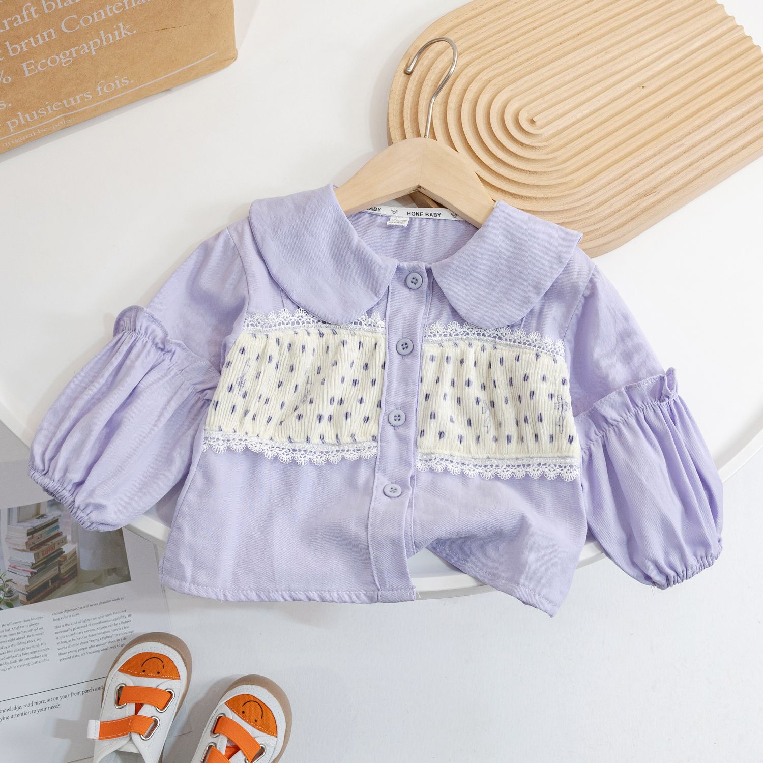 Korean style children's clothing girls doll collar love shirt  spring and autumn style foreign style children's casual versatile cardigan top