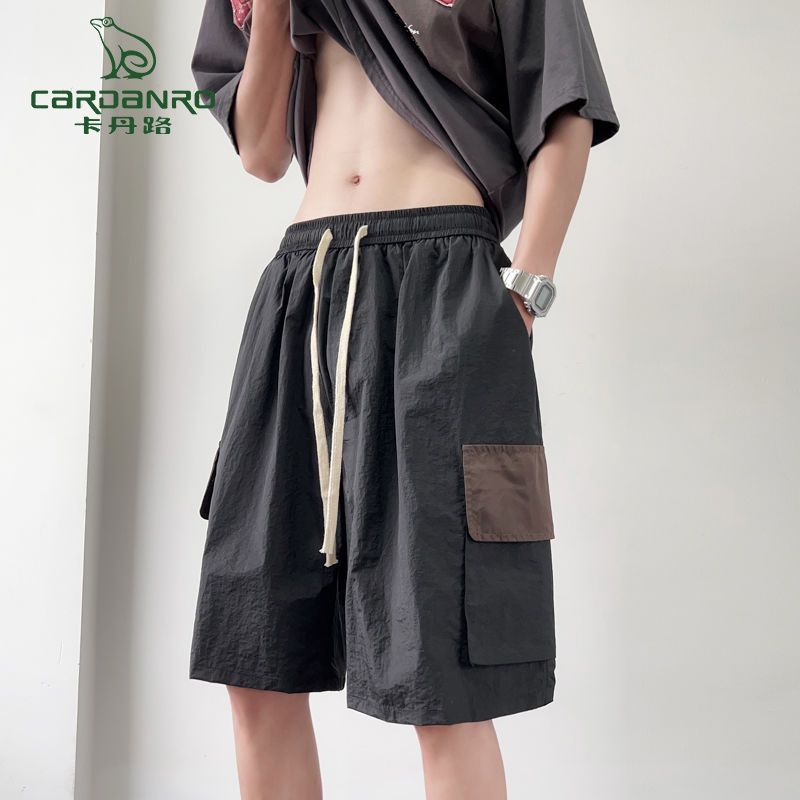 卡丹路大码工装短裤男夏季薄款设计感小众潮牌美式休闲宽松五分裤