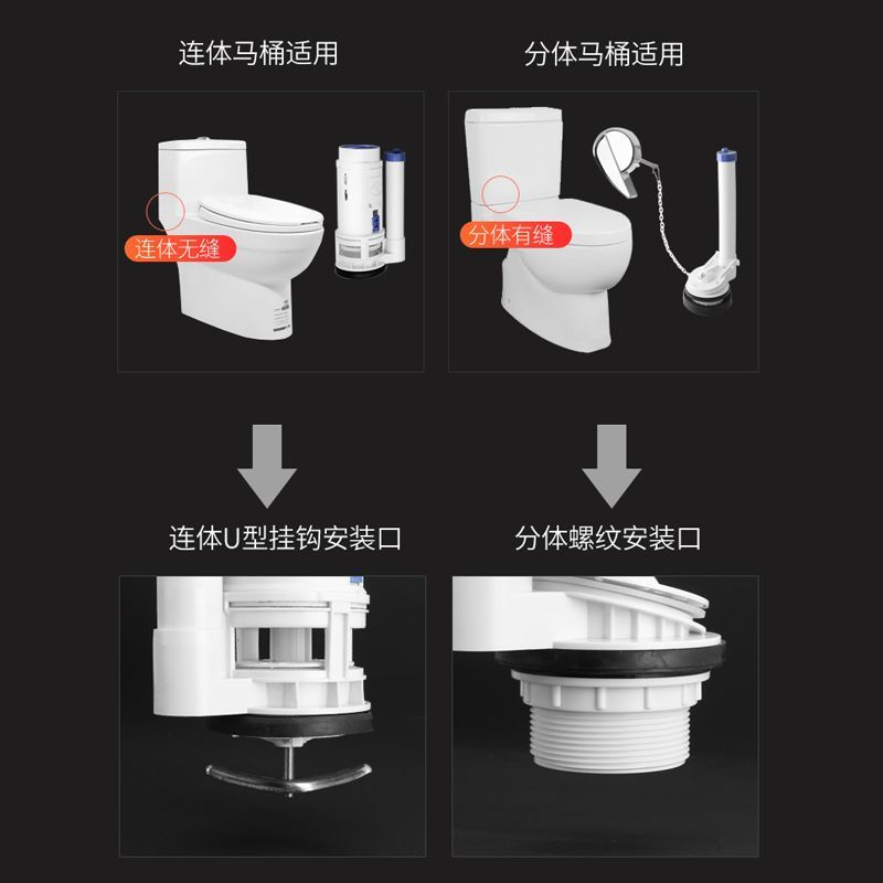 潜水艇抽水马桶进水阀水箱配件通用坐便器排水阀老式冲水器上水器 图片 8