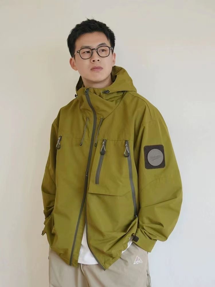 戶外三防露營衝鋒衣外套男女休閒寬鬆騎行山系薄款防曬防水夾克潮