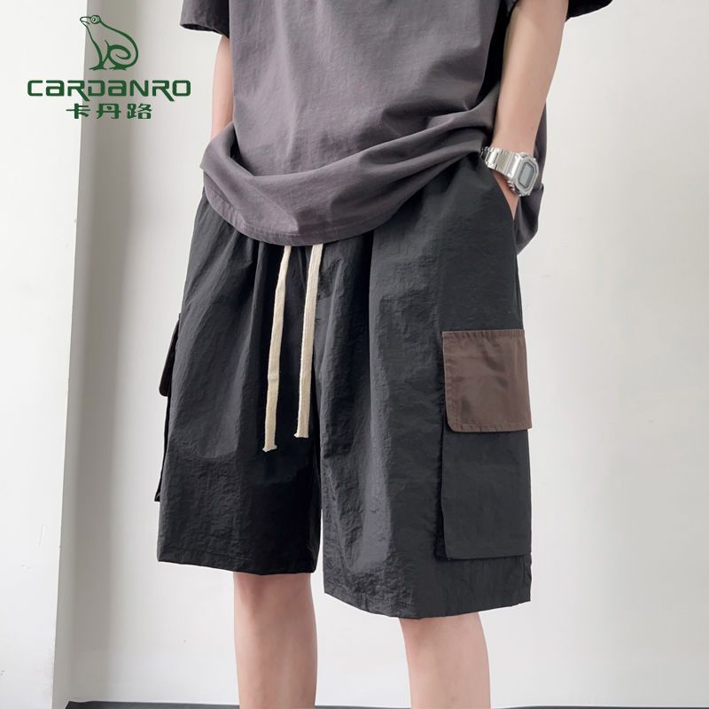 卡丹路大码工装短裤男夏季薄款设计感小众潮牌美式休闲宽松五分裤