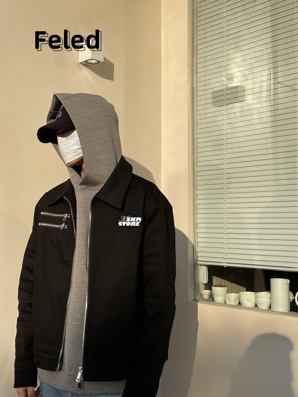 飛拉丹頓翻領夾克外套男女早秋新款高級感小眾美式棒球服外套