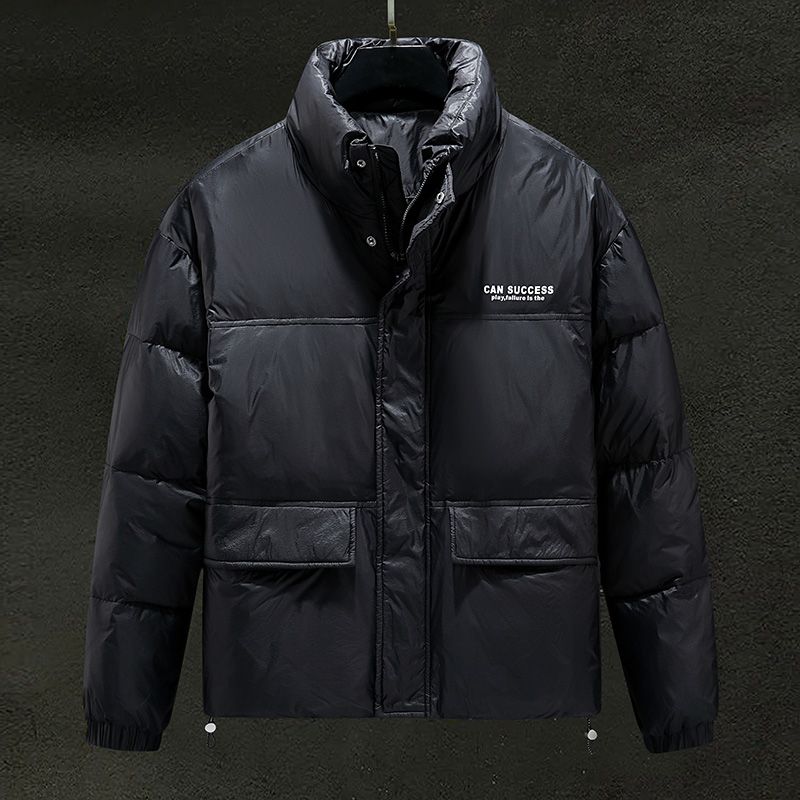 Classic down men's winter new white duck down short bread casual stand collar thickened thermal jacket_voghion.com