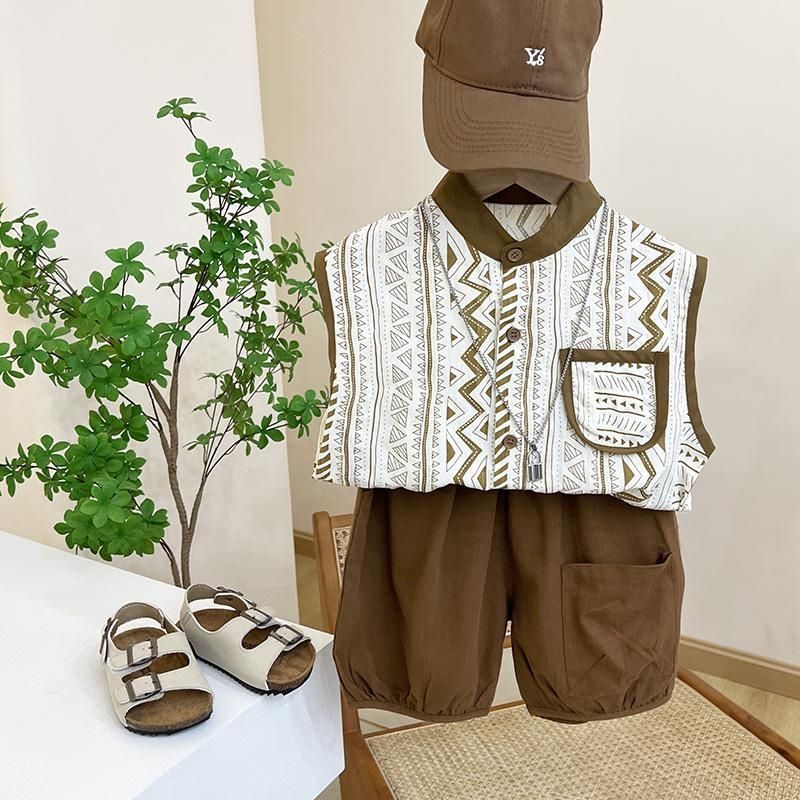 Boys and girls suits  new summer Korean style simple tops fashionable and versatile children's vests to wear with trousers