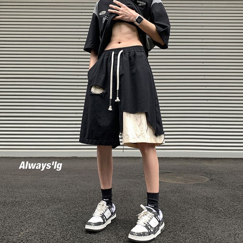 工裝短褲男士夏季潮牌寬鬆日系大碼休閒男款美式復古五分褲子男生