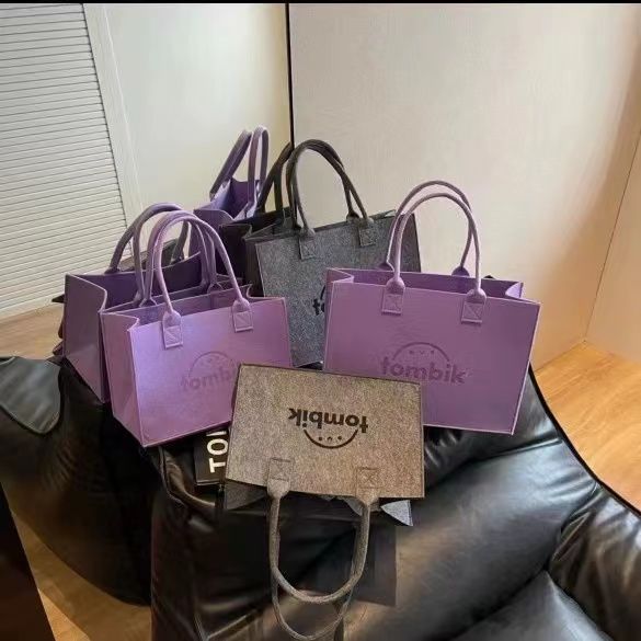 原創ins風女包高顏值毛氈手提袋大容量外出包百搭禮品袋定製logo