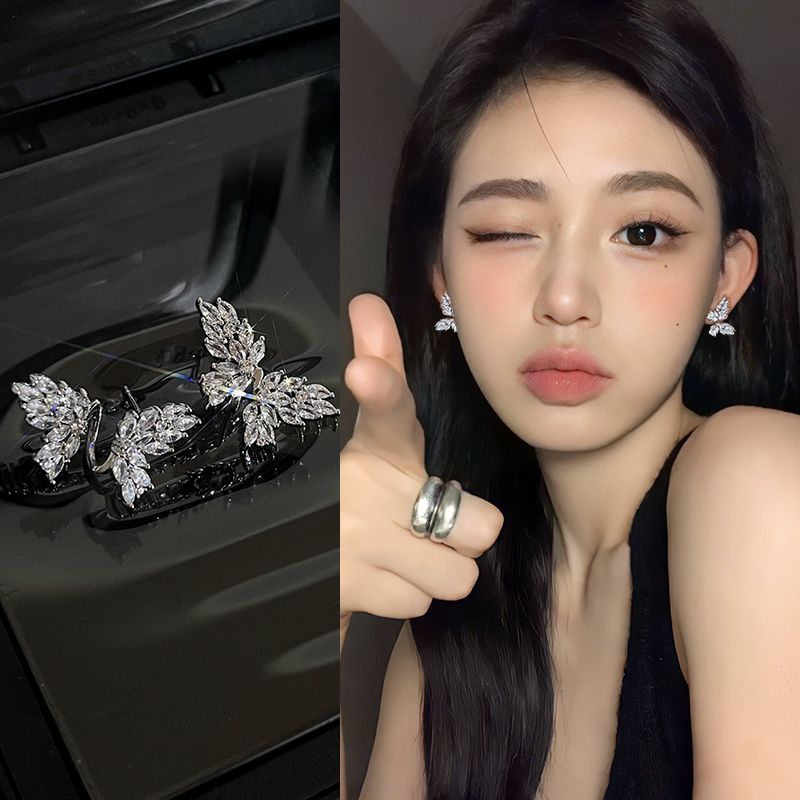 純銀耳釘輕奢耳環女2023年新款潮時尚個性小眾設計高級感獨特耳飾