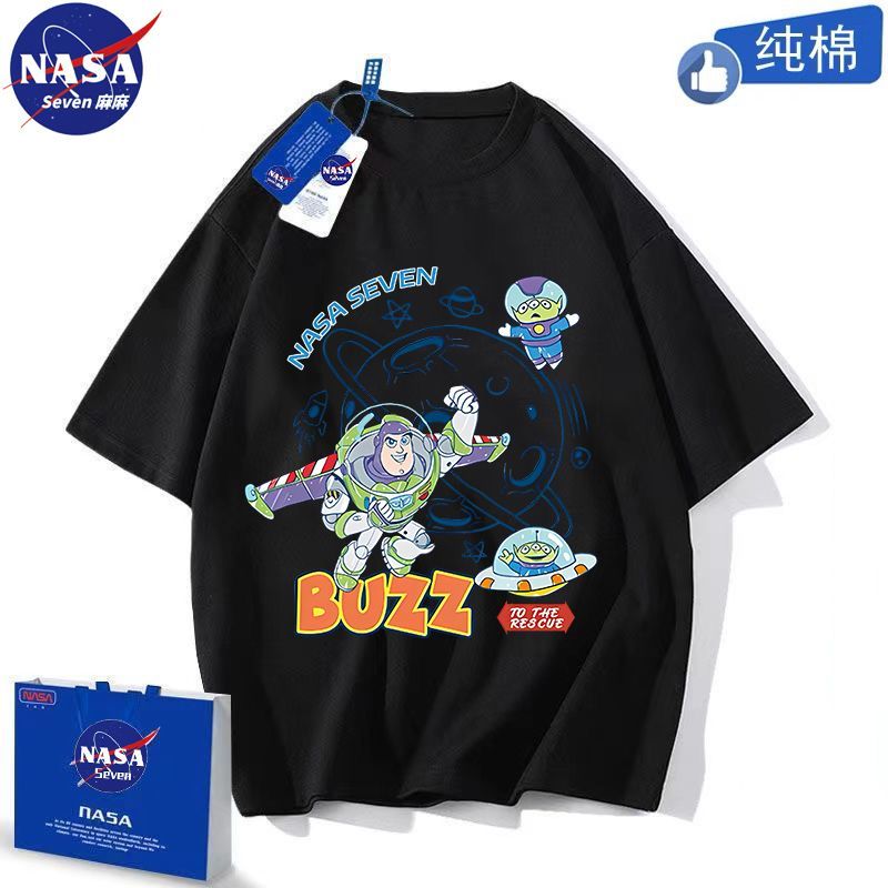 NASA巴斯光年短袖男童帅气夏季新款纯棉T恤百搭卡通中大童装上衣