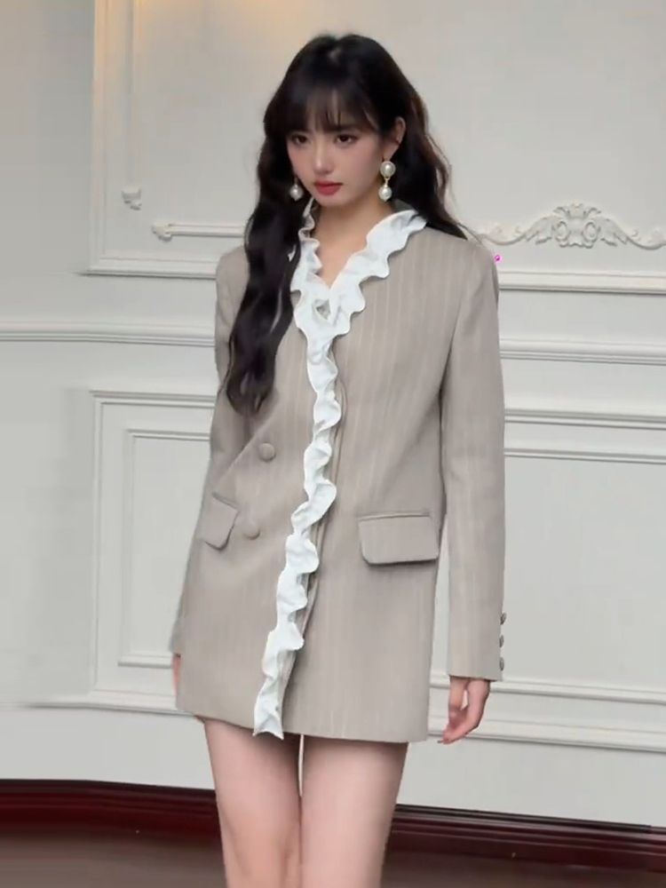 氣質名媛風西裝連衣裙女裝秋季新款小眾高級設計感高端女神范短裙