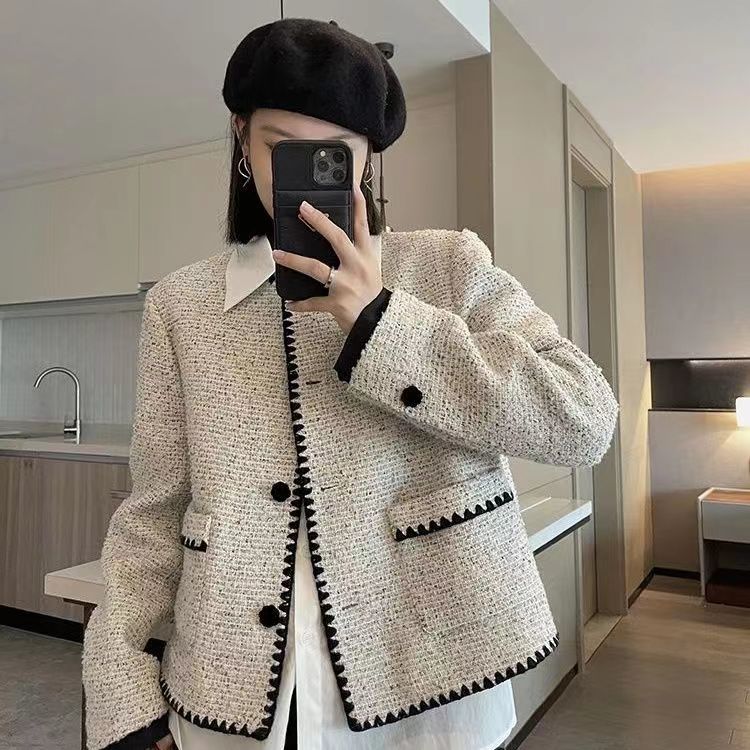 French style short fragrant jacket for women spring and autumn 2023 new high-end socialite temperament small winter high-end sense