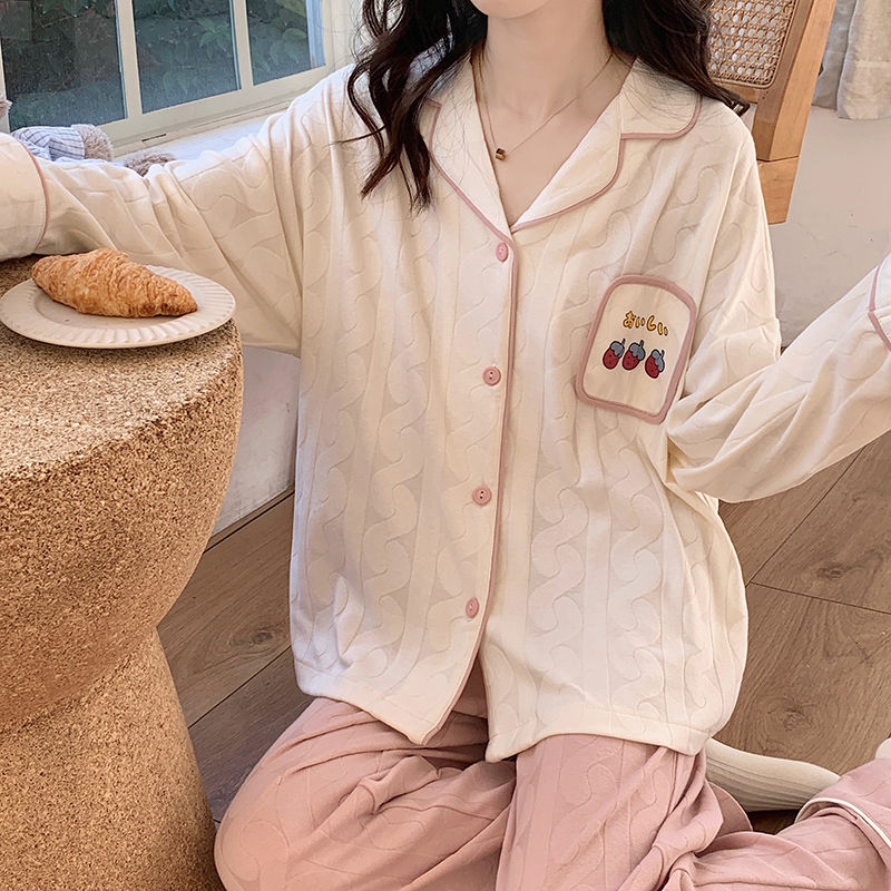 可外穿睡衣女春秋冬季純棉甜美可愛2023年春夏新款寬鬆家居服套裝