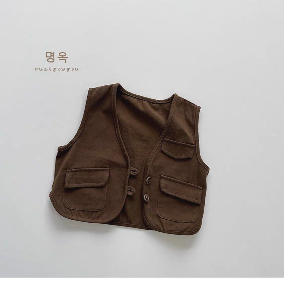 儿童马甲腔调范儿2024秋季新款男童日系坎肩中小童洋气百搭背心潮