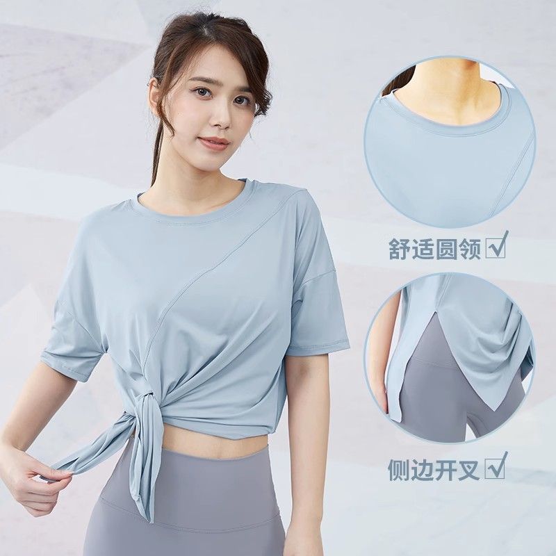 Fitness suit women's summer new loose slimming breathable running sports short-sleeved Internet celebrity temperament training yoga clothes