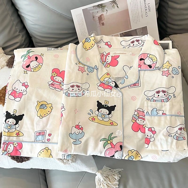 三麗鷗hellokitty睡衣女春秋季新款長袖卡通可愛學生家居服兩件套