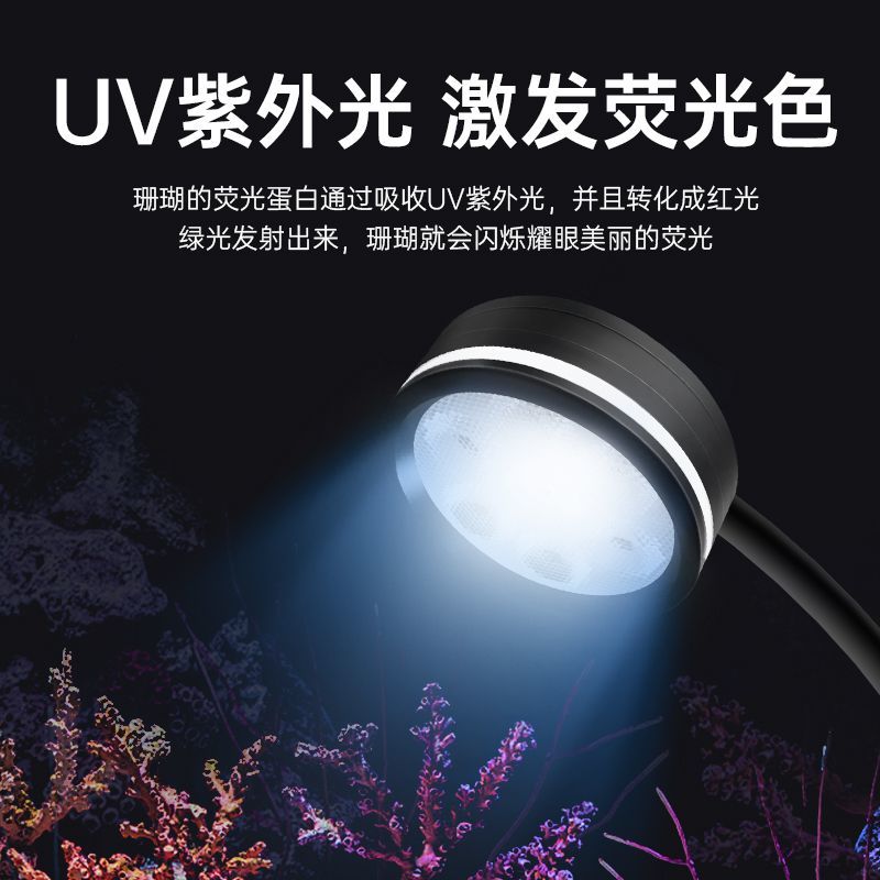 海缸灯小丑鱼观赏专用照明水母补光专业可调小型led珊瑚蓝光灯