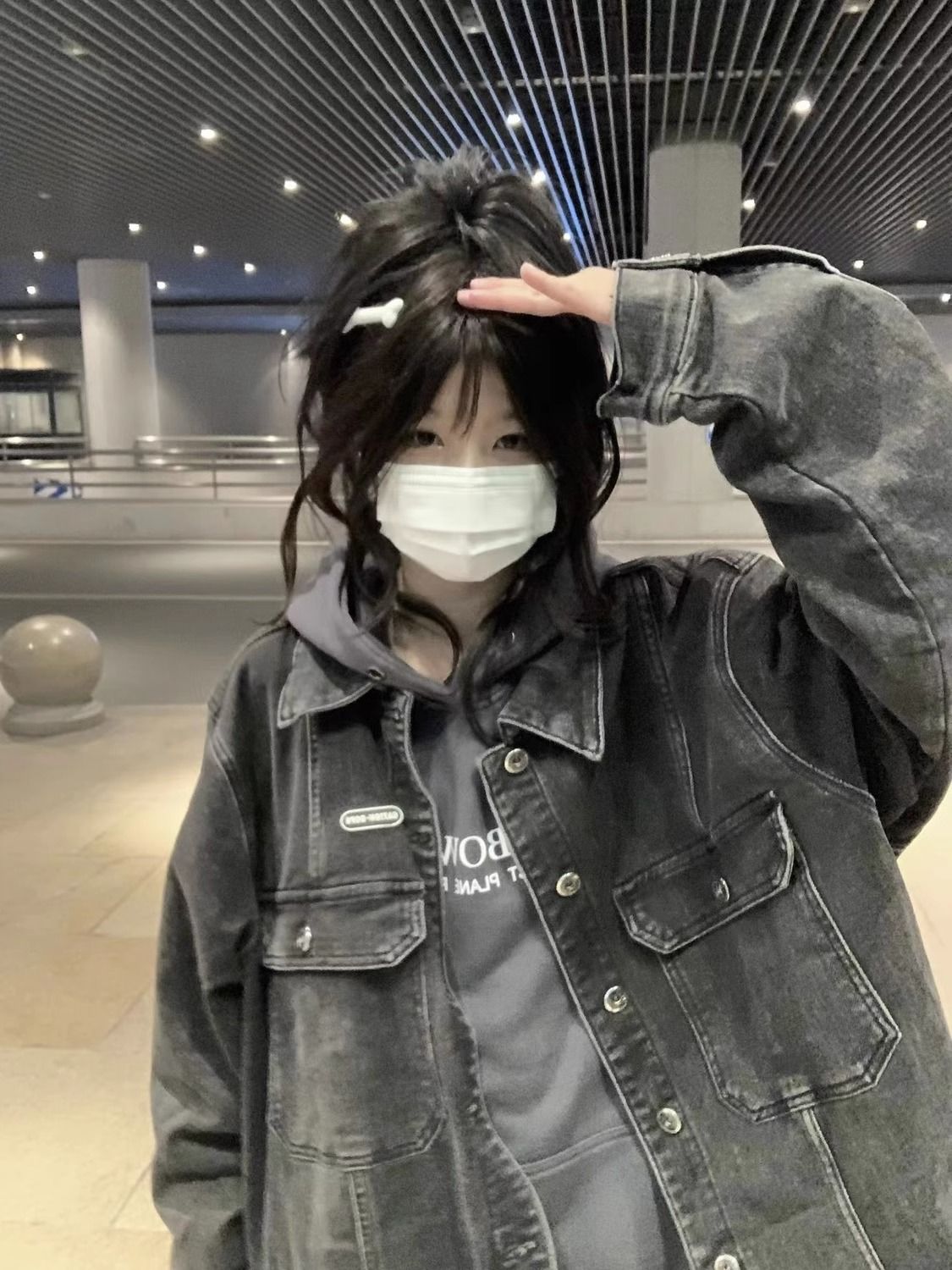 港風高街牛仔外套女2023秋季ins新款寬鬆水洗做舊休閒夾克上衣潮