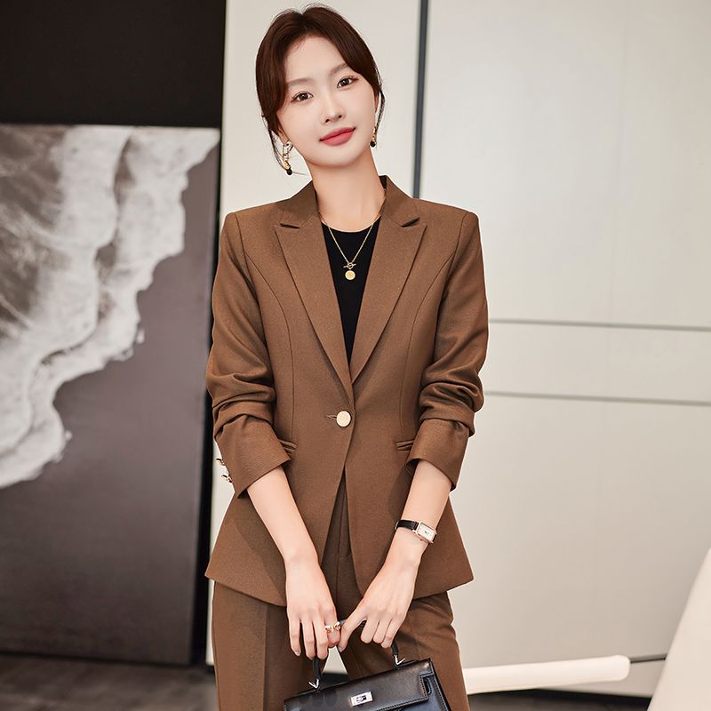 Black suit jacket for small women in spring and autumn new versatile temperament slim fashionable professional suit suit