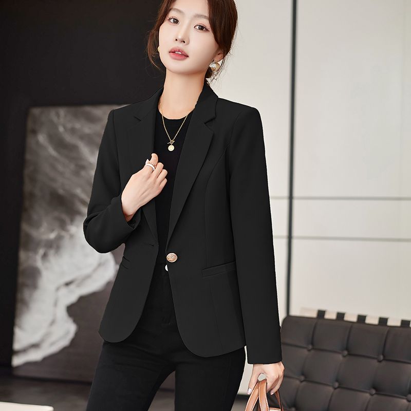 Apricot blazer women's fashionable and versatile 2023 new casual commuting small suit Korean version slim professional suit