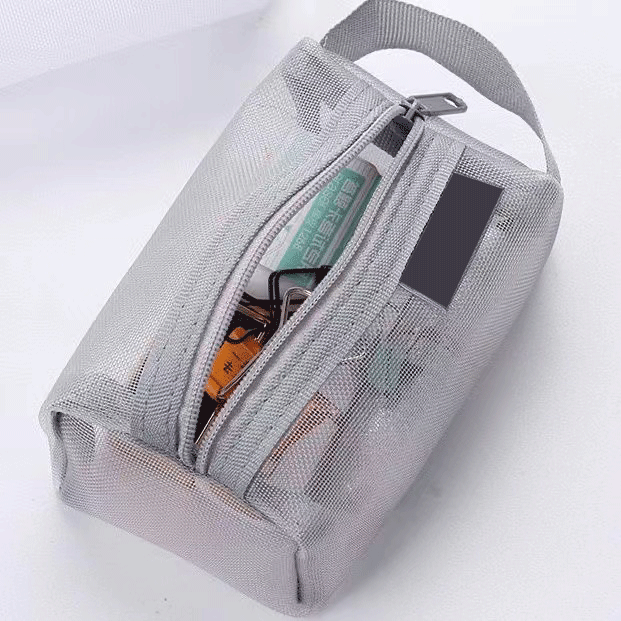 Multifunctional mesh storage bag, large-capacity transparent portable card bag, coin purse, key bag, mini small stationery and pen bag